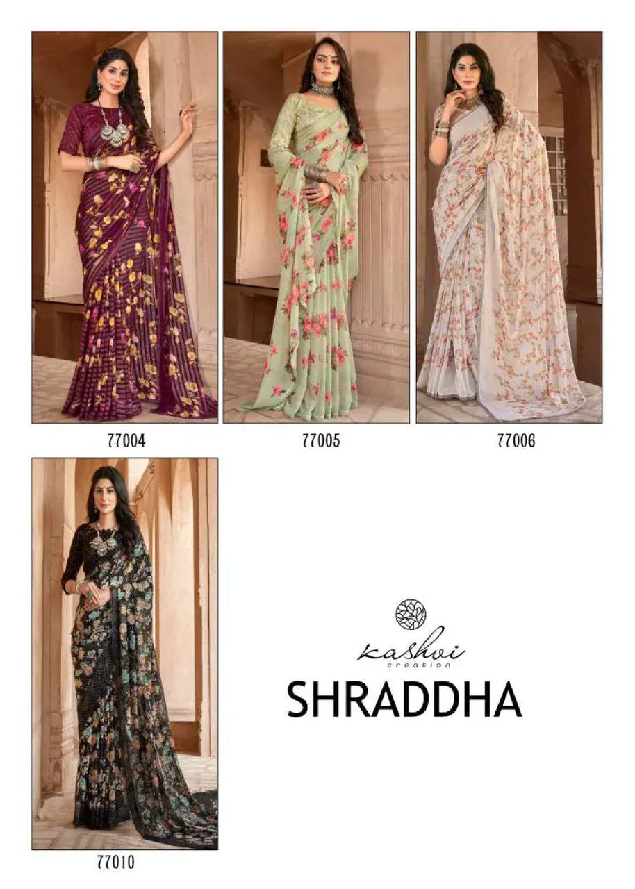 Pure Georgette Saree LT Shraddha Anant Tex Exports Private Limited