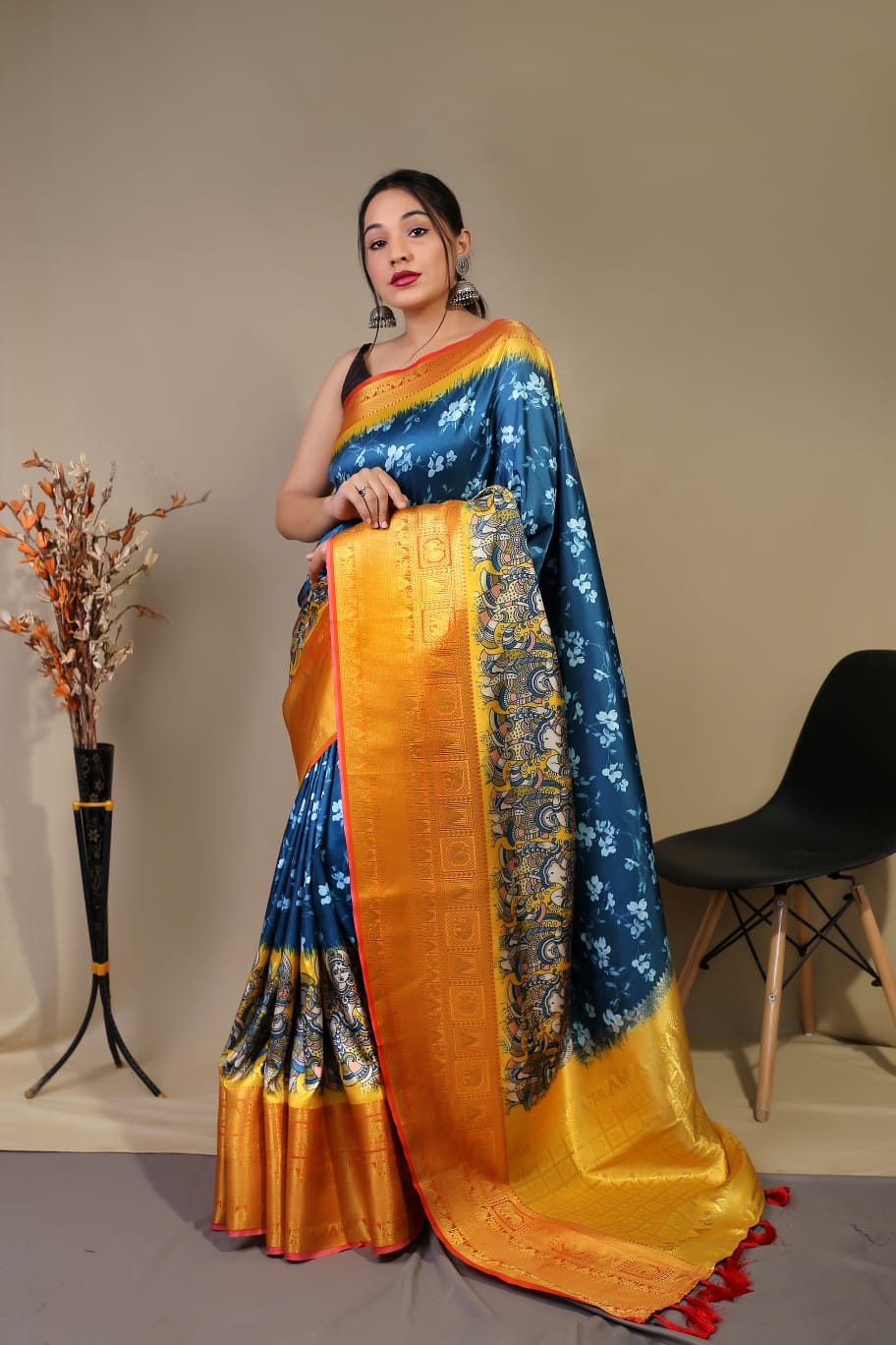 Pure Kanchipuram Digital Printed Saree Anant Tex Exports Private Limited