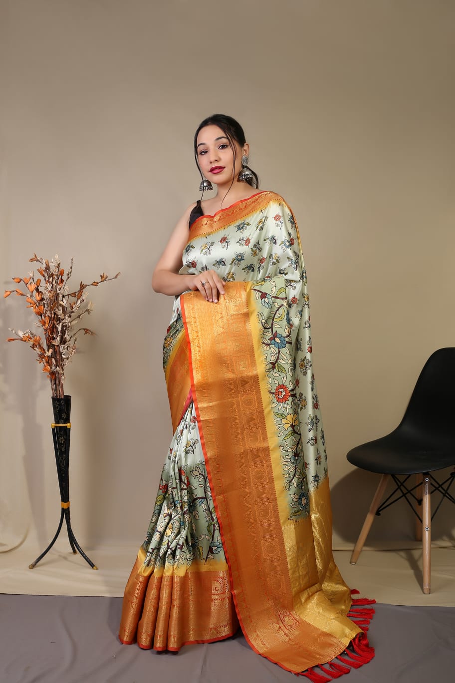 Pure Kanchipuram Digital Printed Saree Anant Tex Exports Private Limited