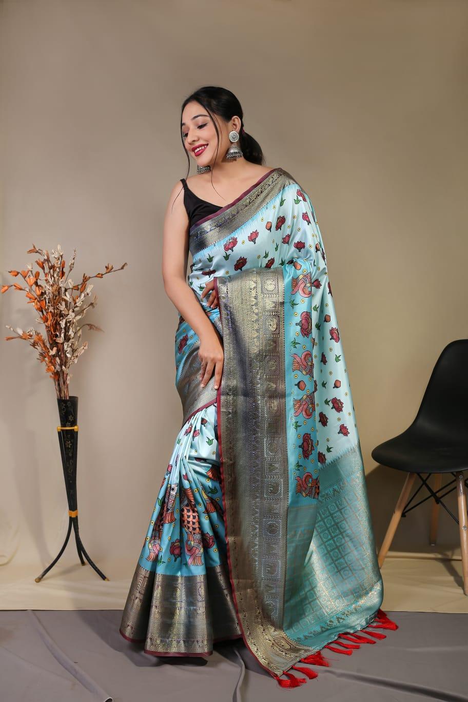 Pure Kanchipuram Digital Printed Saree Anant Tex Exports Private Limited