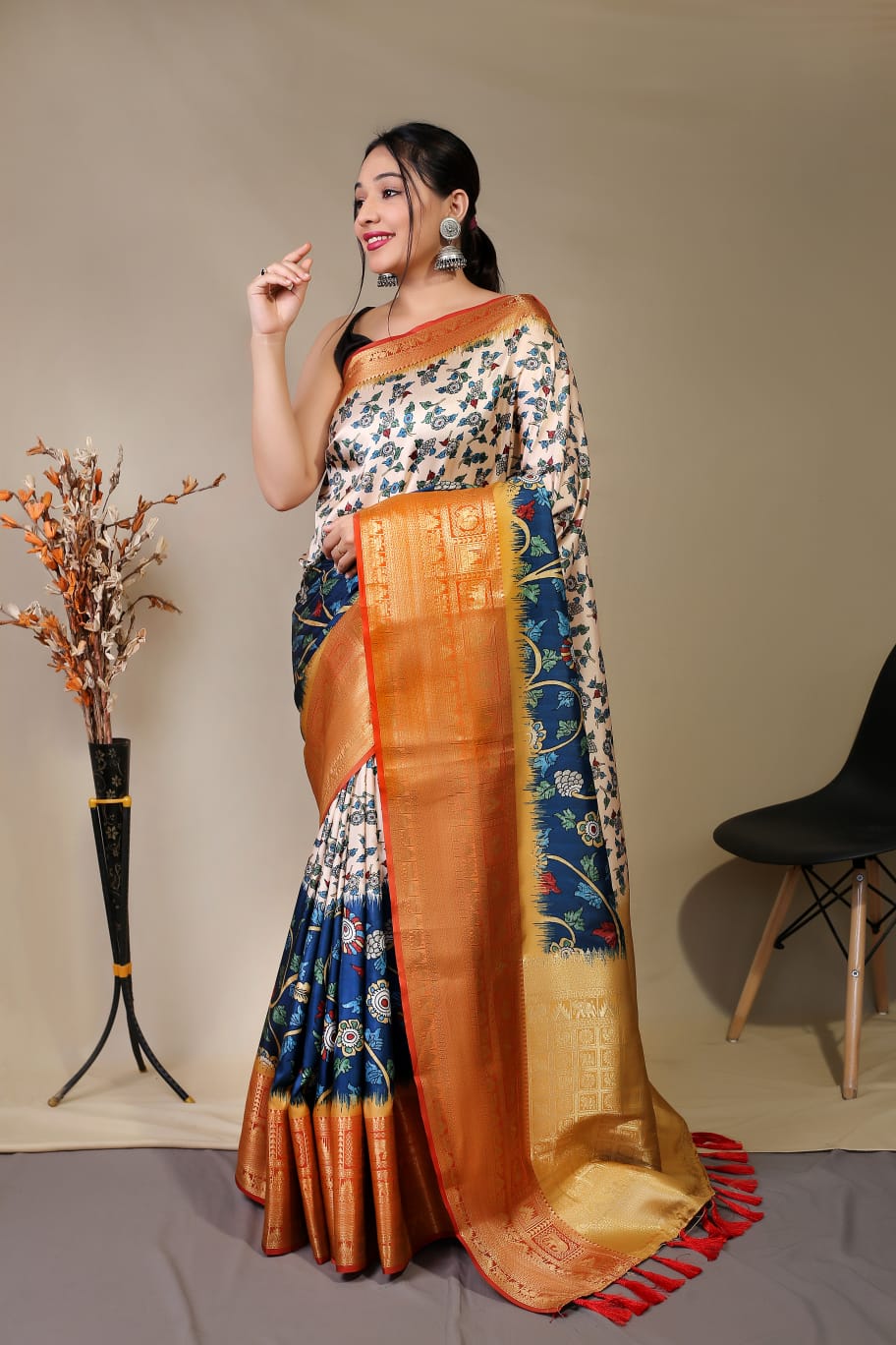 Pure Kanchipuram Digital Printed Saree Anant Tex Exports Private Limited
