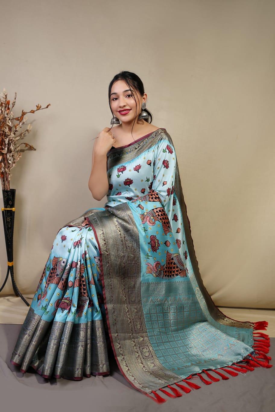 Pure Kanchipuram Digital Printed Saree Anant Tex Exports Private Limited