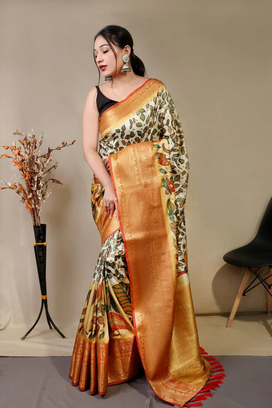 Pure Kanchipuram Digital Printed Saree Anant Tex Exports Private Limited