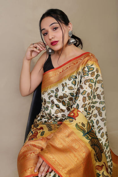 Pure Kanchipuram Digital Printed Saree Anant Tex Exports Private Limited