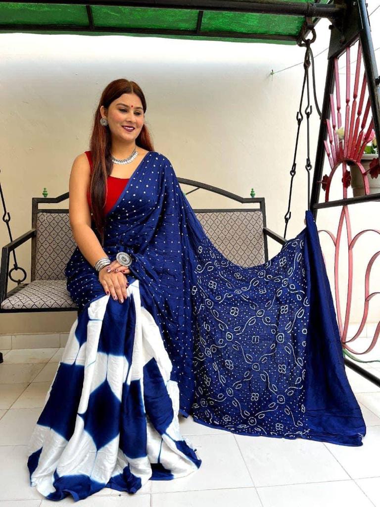 Beautiful Partywear Sibori Digital Print Saree Anant Tex Exports Private Limited