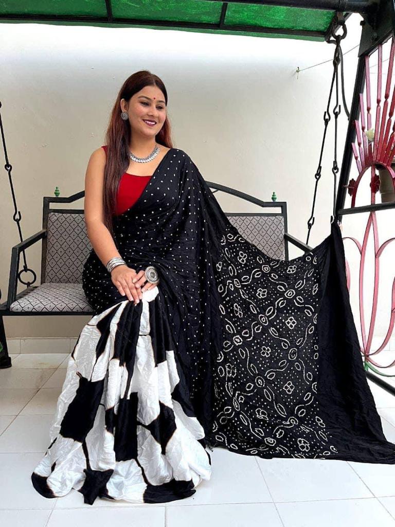 Beautiful Partywear Sibori Digital Print Saree Anant Tex Exports Private Limited