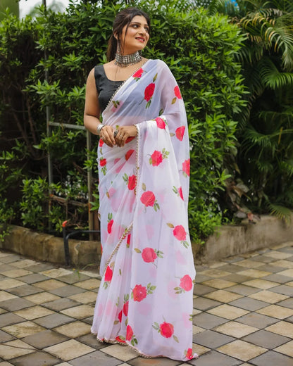 Party Wear Gorgette Saree Anant Tex Exports Private Limited