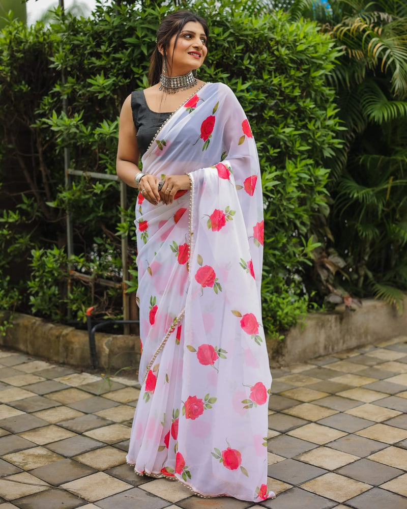 Party Wear Gorgette Saree Anant Tex Exports Private Limited