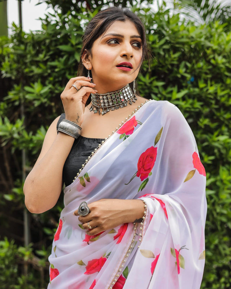 Party Wear Gorgette Saree Anant Tex Exports Private Limited