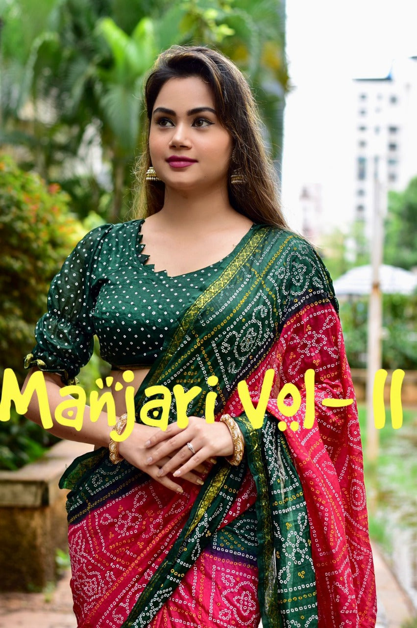Beautiful Party Wear Bandhani Saree Manjri Vol-2 Anant Tex Exports Private Limited