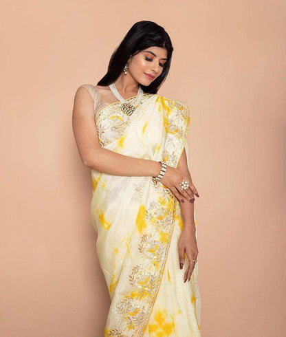 DIGITAL PRINT WITH EMBROIDERED GOTAPATTI WORK SAREE Anant Tex Exports Private Limited