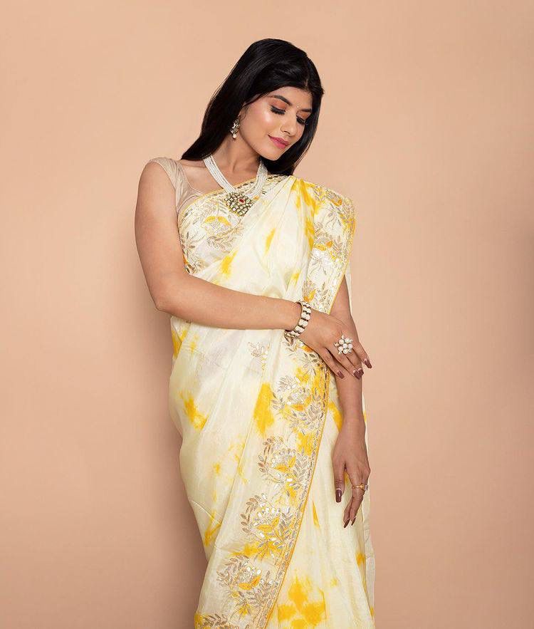 DIGITAL PRINT WITH EMBROIDERED GOTAPATTI WORK SAREE Anant Tex Exports Private Limited