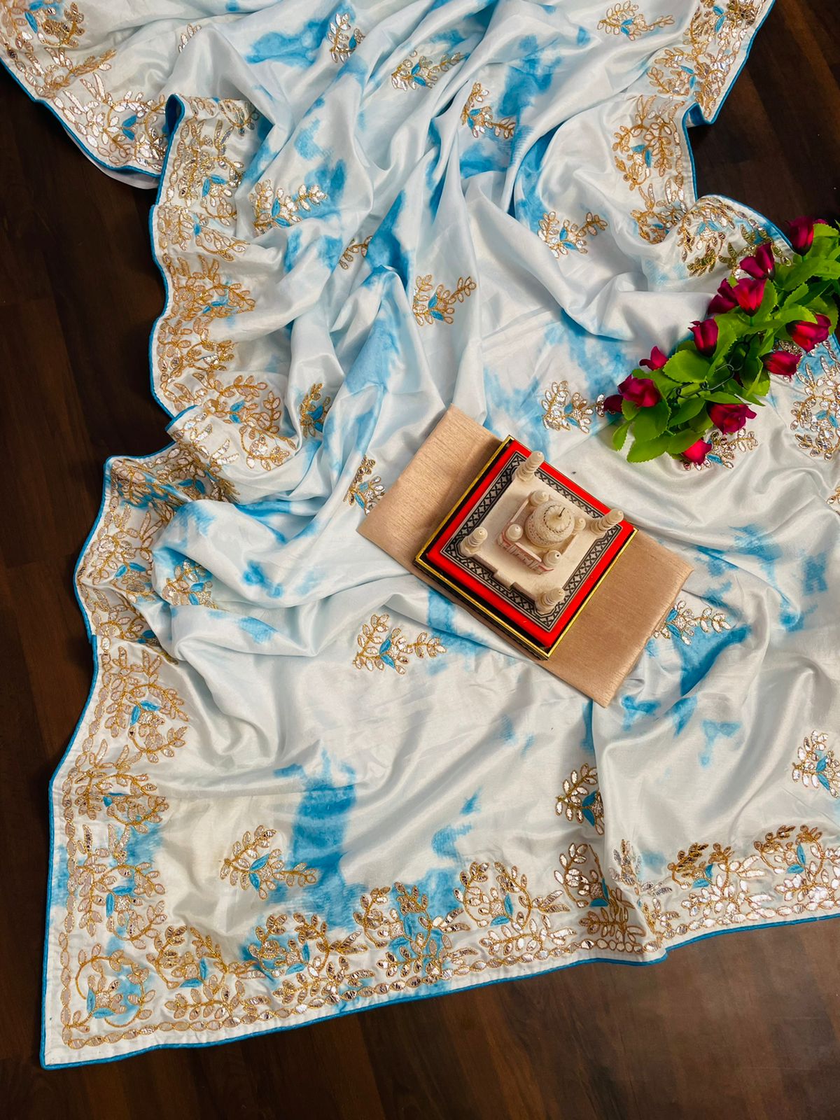 DIGITAL PRINT WITH EMBROIDERED GOTAPATTI WORK SAREE Anant Tex Exports Private Limited