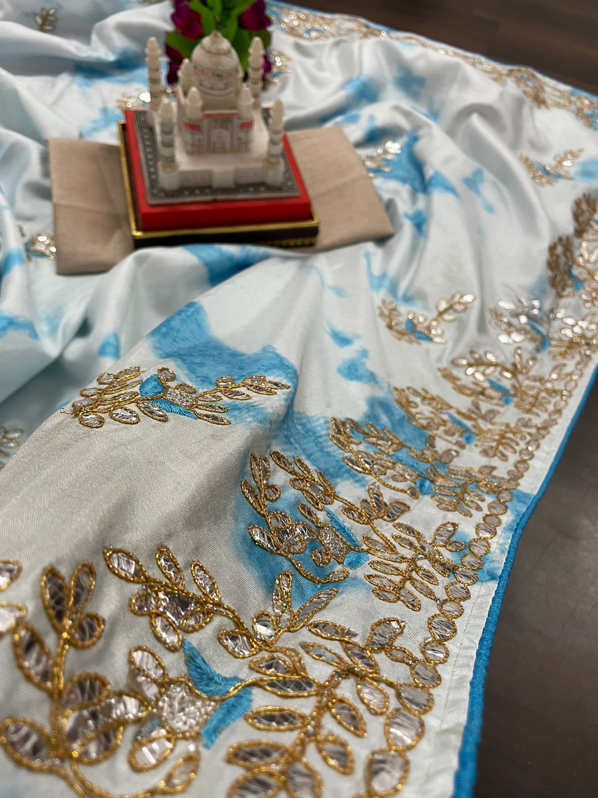 DIGITAL PRINT WITH EMBROIDERED GOTAPATTI WORK SAREE Anant Tex Exports Private Limited