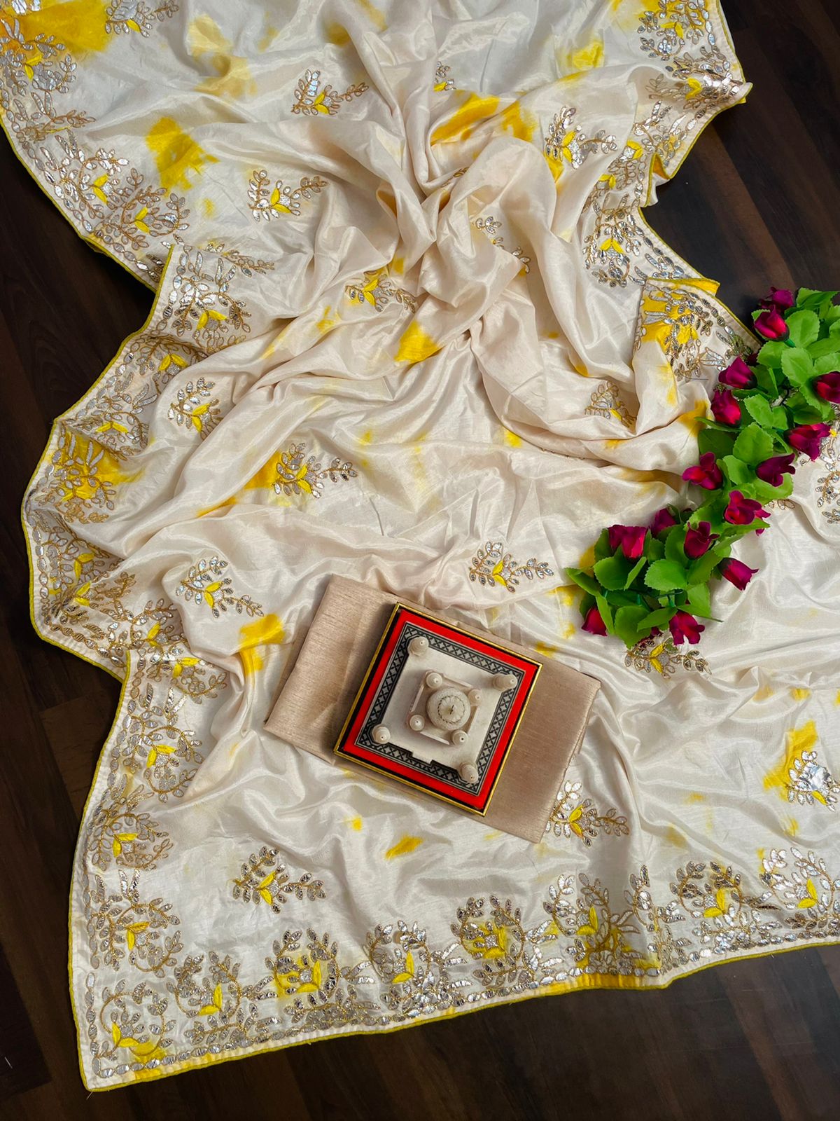 DIGITAL PRINT WITH EMBROIDERED GOTAPATTI WORK SAREE Anant Tex Exports Private Limited