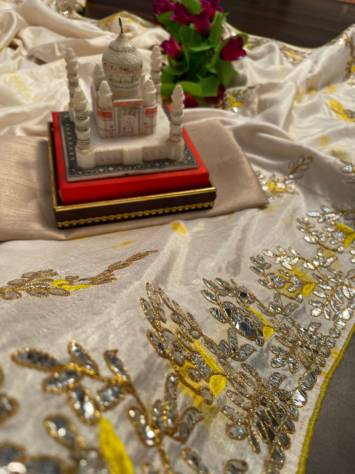 DIGITAL PRINT WITH EMBROIDERED GOTAPATTI WORK SAREE Anant Tex Exports Private Limited