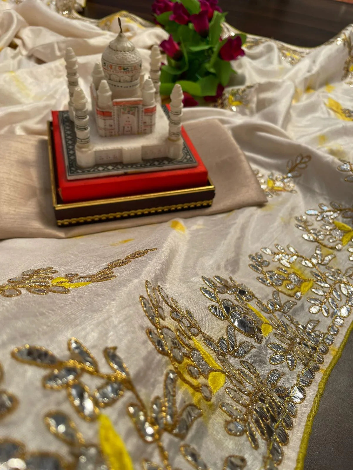 DIGITAL PRINT WITH EMBROIDERED GOTAPATTI WORK SAREE Anant Tex Exports Private Limited