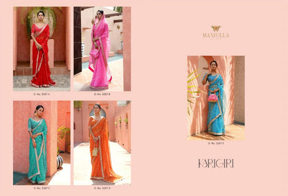 MANJULA KARIGIRI ORGANZA LEHARIYA PATTERN SAREES Anant Tex Exports Private Limited