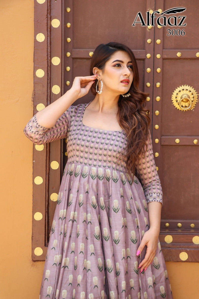 ALFAAZ VOL 3 CHANDERI GOWN Anant Tex Exports Private Limited