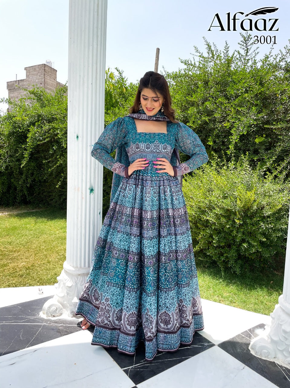 ALFAAZ VOL 3 CHANDERI GOWN Anant Tex Exports Private Limited