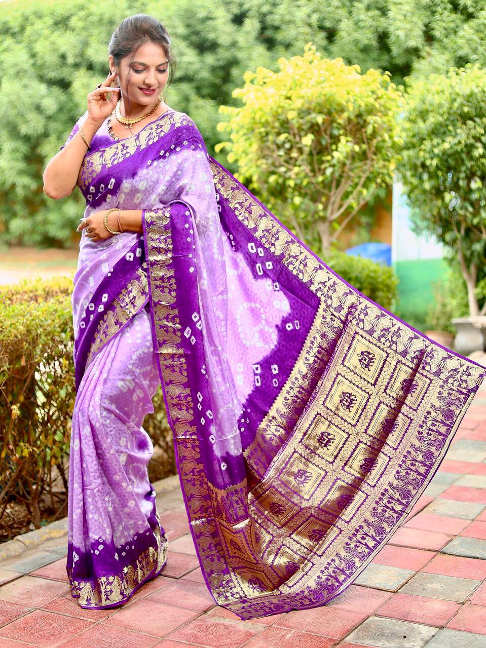 Swayamvar Pure Bandhej Silk Saree Anant Tex Exports Private Limited