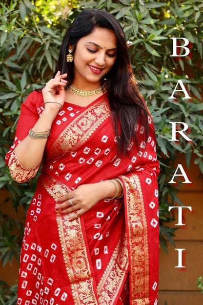 Pure Bandhej Silk Saree Anant Tex Exports Private Limited