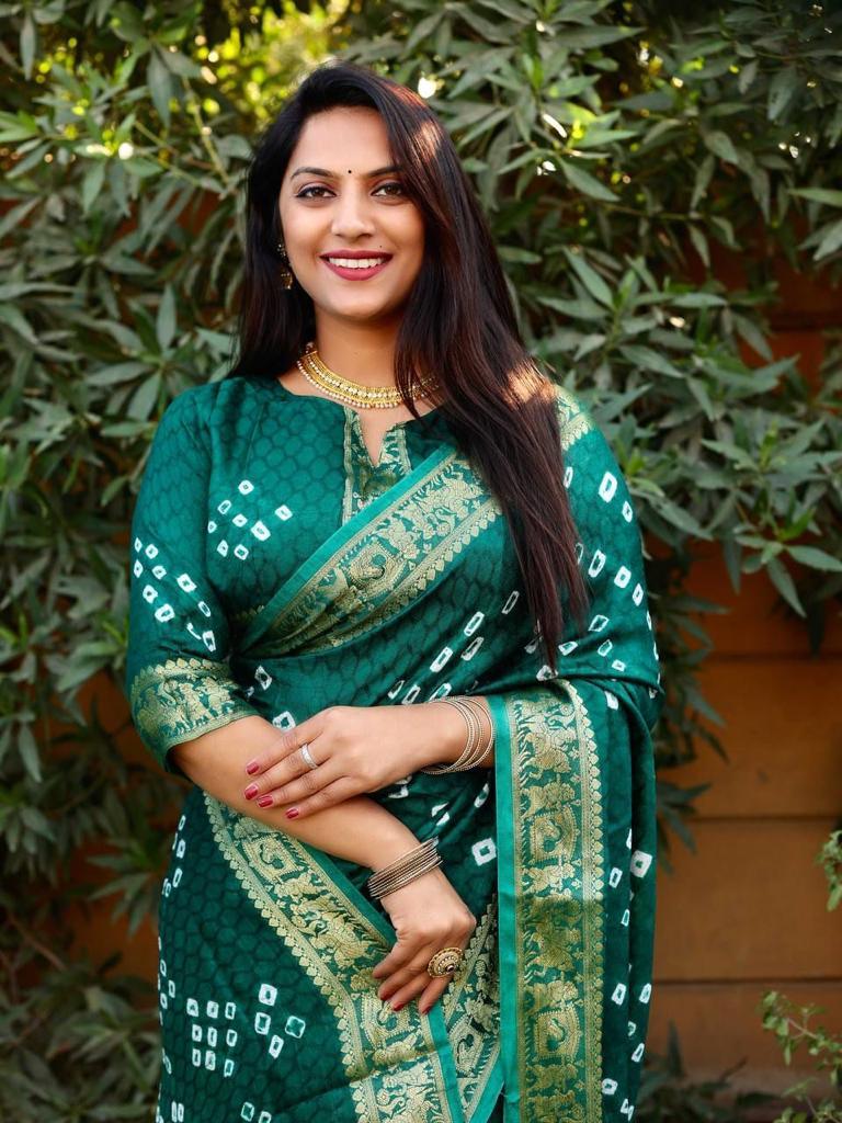 Pure Bandhej Silk Saree Anant Tex Exports Private Limited