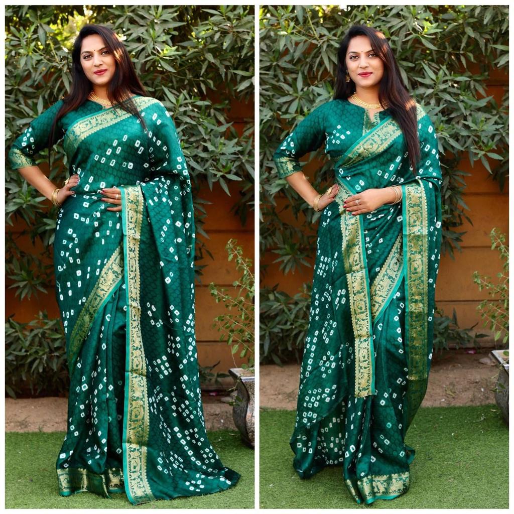 Pure Bandhej Silk Saree Anant Tex Exports Private Limited