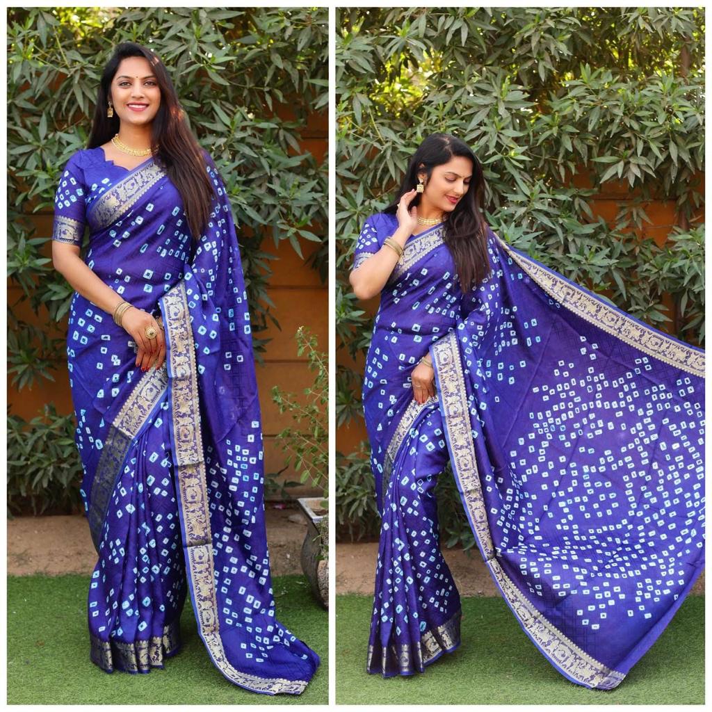 Pure Bandhej Silk Saree Anant Tex Exports Private Limited