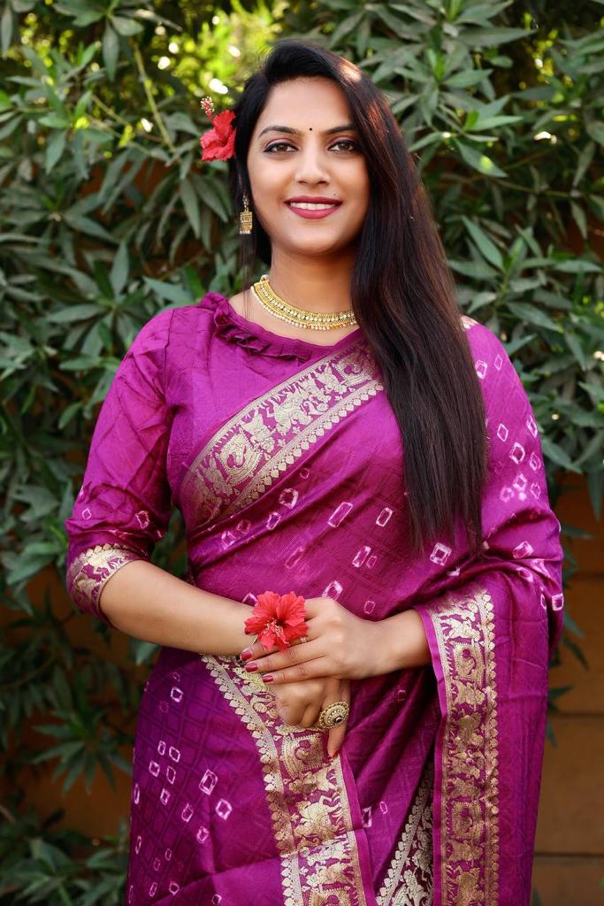 Pure Bandhej Silk Saree Anant Tex Exports Private Limited