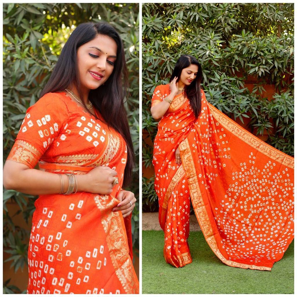 Pure Bandhej Silk Saree Anant Tex Exports Private Limited