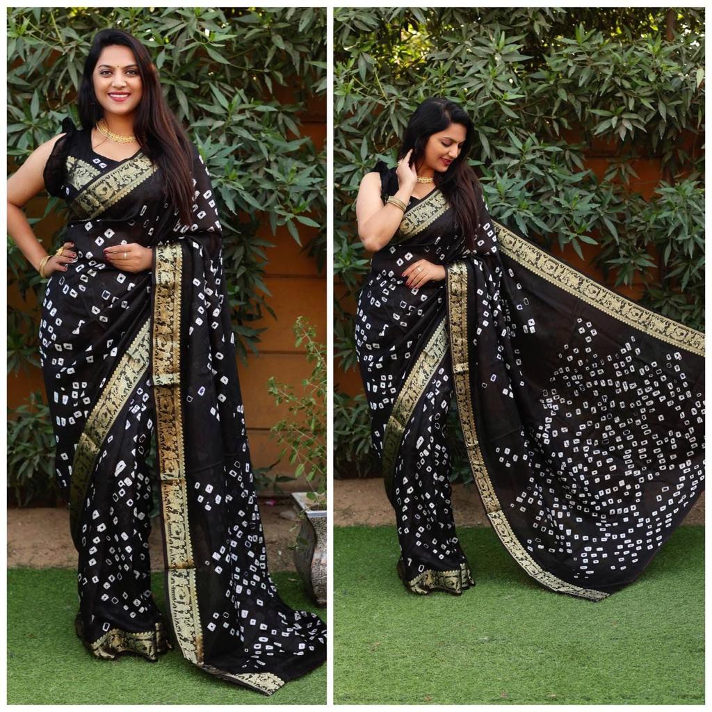 Pure Bandhej Silk Saree Anant Tex Exports Private Limited