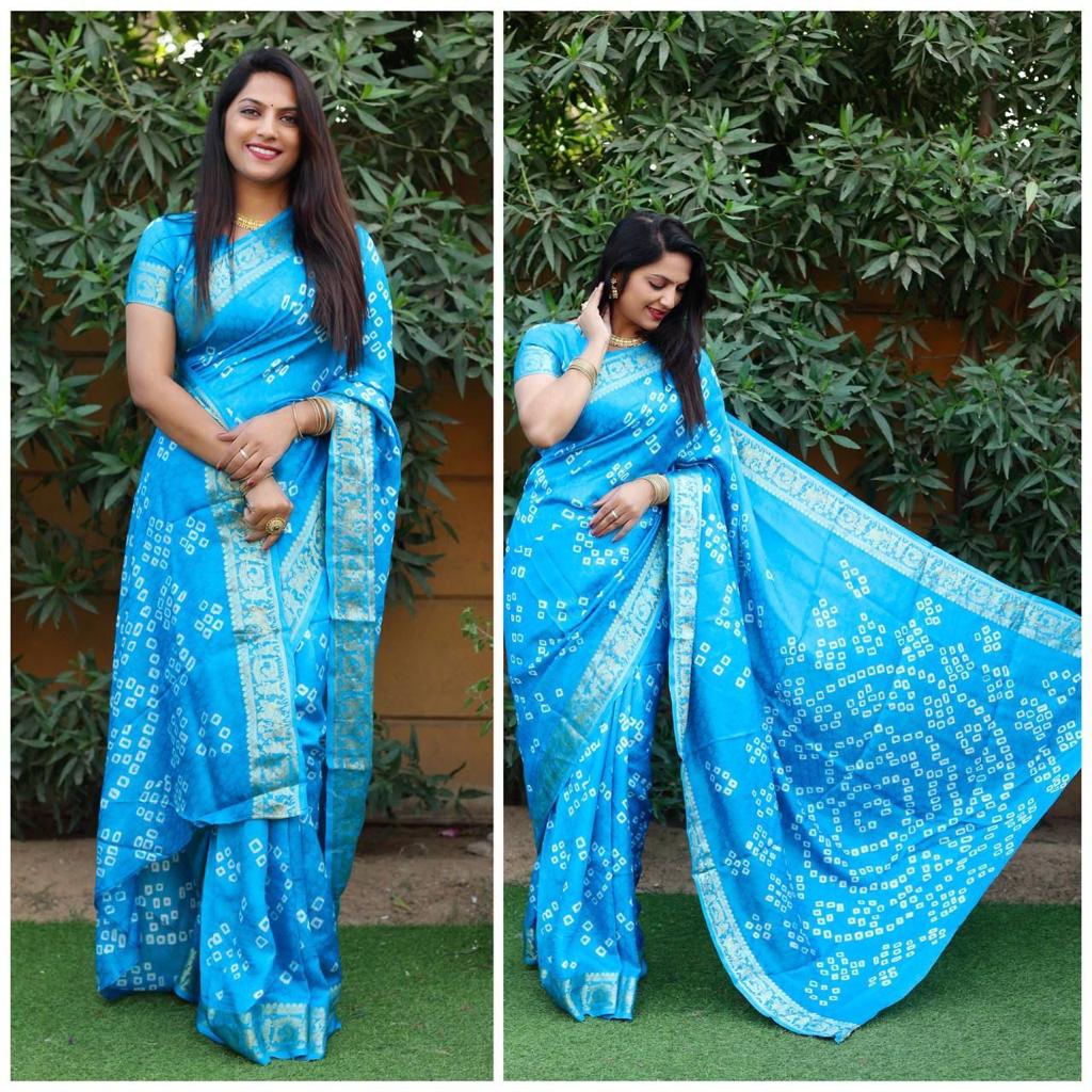 Pure Bandhej Silk Saree Anant Tex Exports Private Limited
