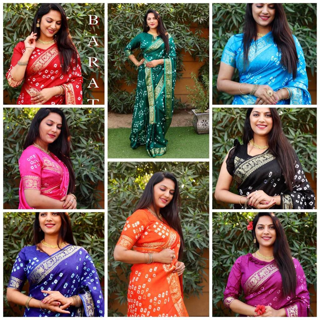 Pure Bandhej Silk Saree Anant Tex Exports Private Limited