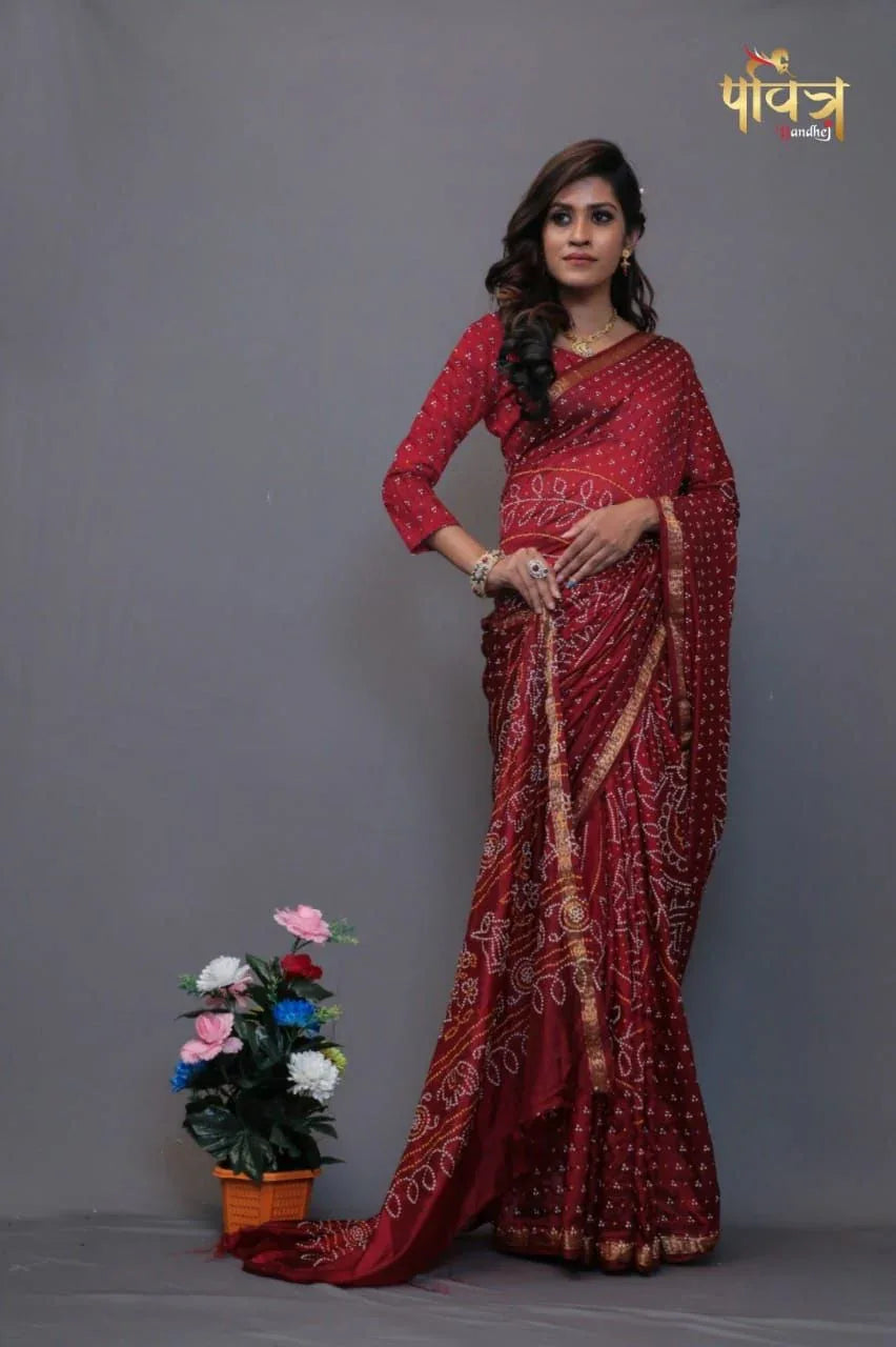 Most Demanded Collection Navratri Bandhej Saree Anant Tex Exports Private Limited