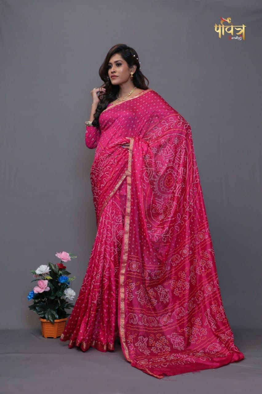 Most Demanded Collection Navratri Bandhej Saree Anant Tex Exports Private Limited