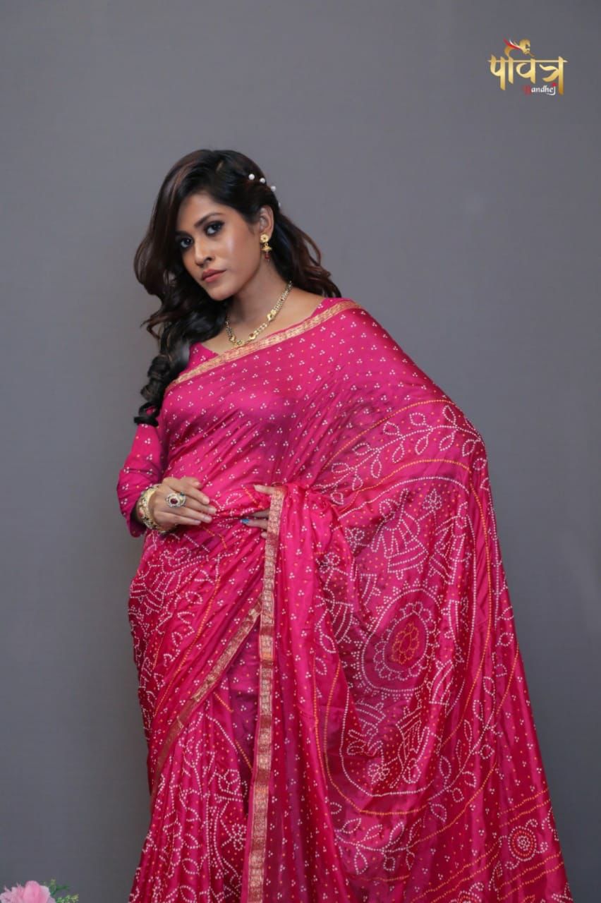 Most Demanded Collection Navratri Bandhej Saree Anant Tex Exports Private Limited
