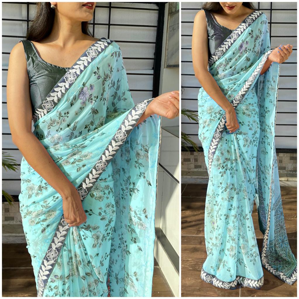 Party Wear Pure Georgette Saree Anant Tex Exports Private Limited