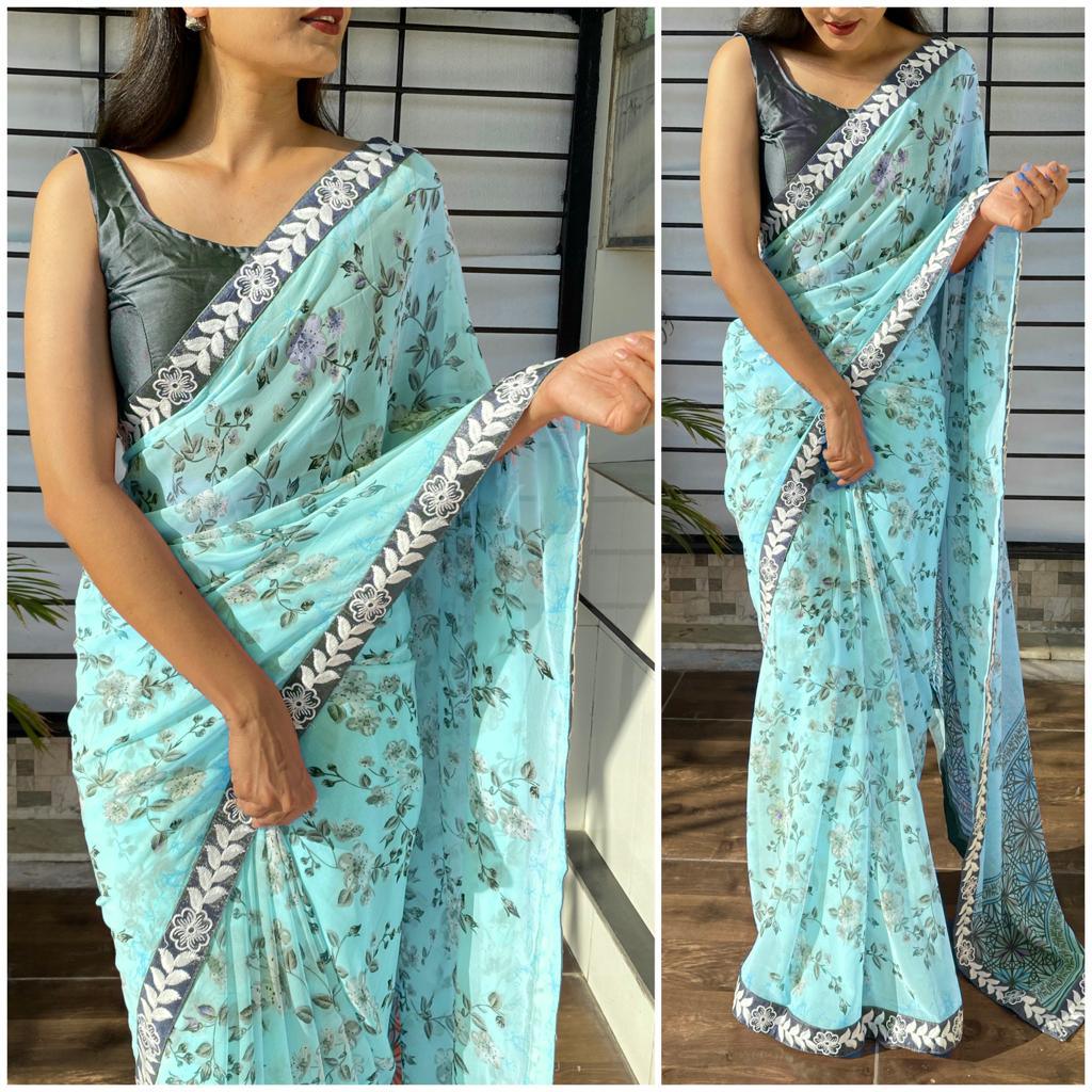 Party Wear Pure Georgette Saree Anant Tex Exports Private Limited