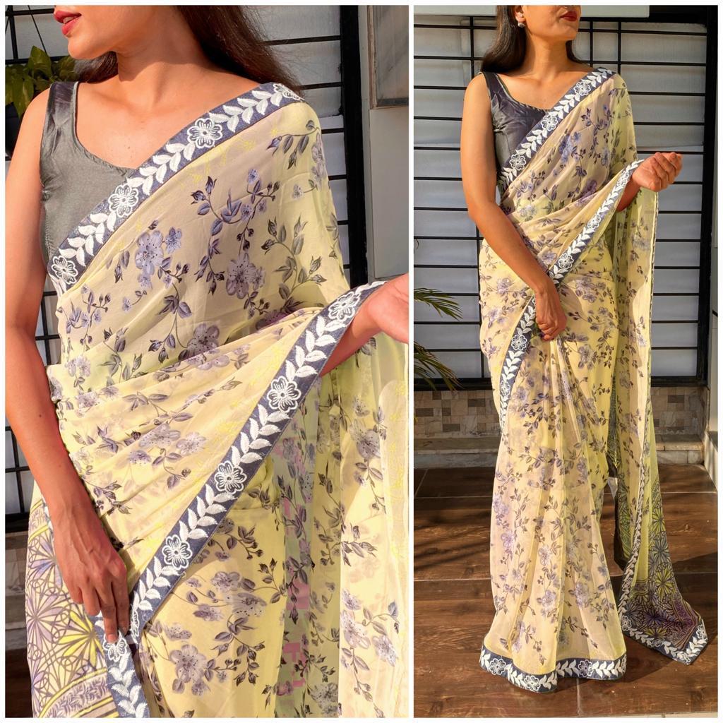 Party Wear Pure Georgette Saree Anant Tex Exports Private Limited