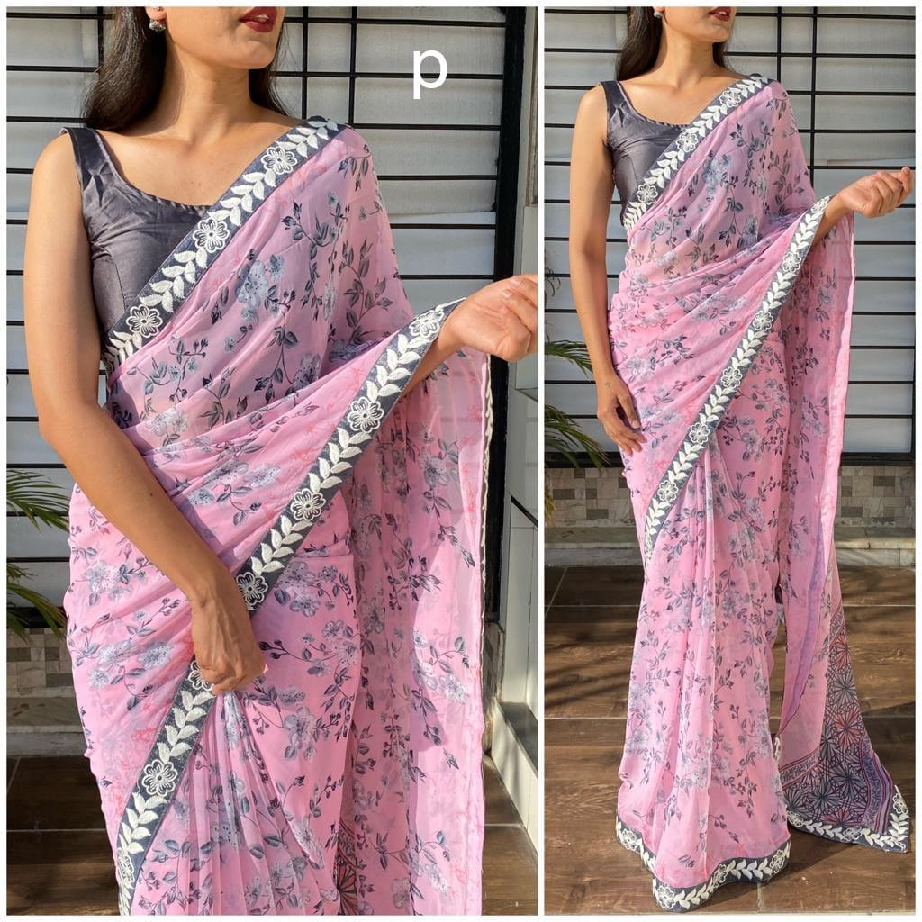Party Wear Pure Georgette Saree Anant Tex Exports Private Limited