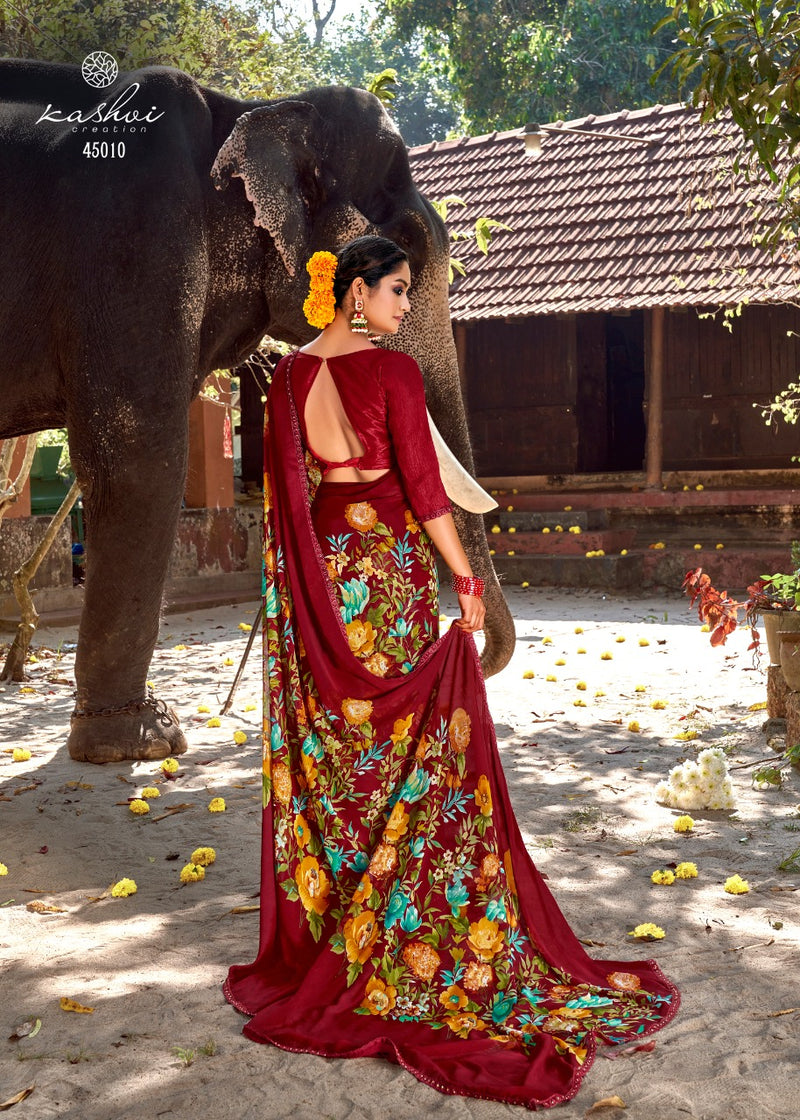 Fancy Casual Wear Chiffon Printed Sarees Collection Anant Tex Exports Private Limited