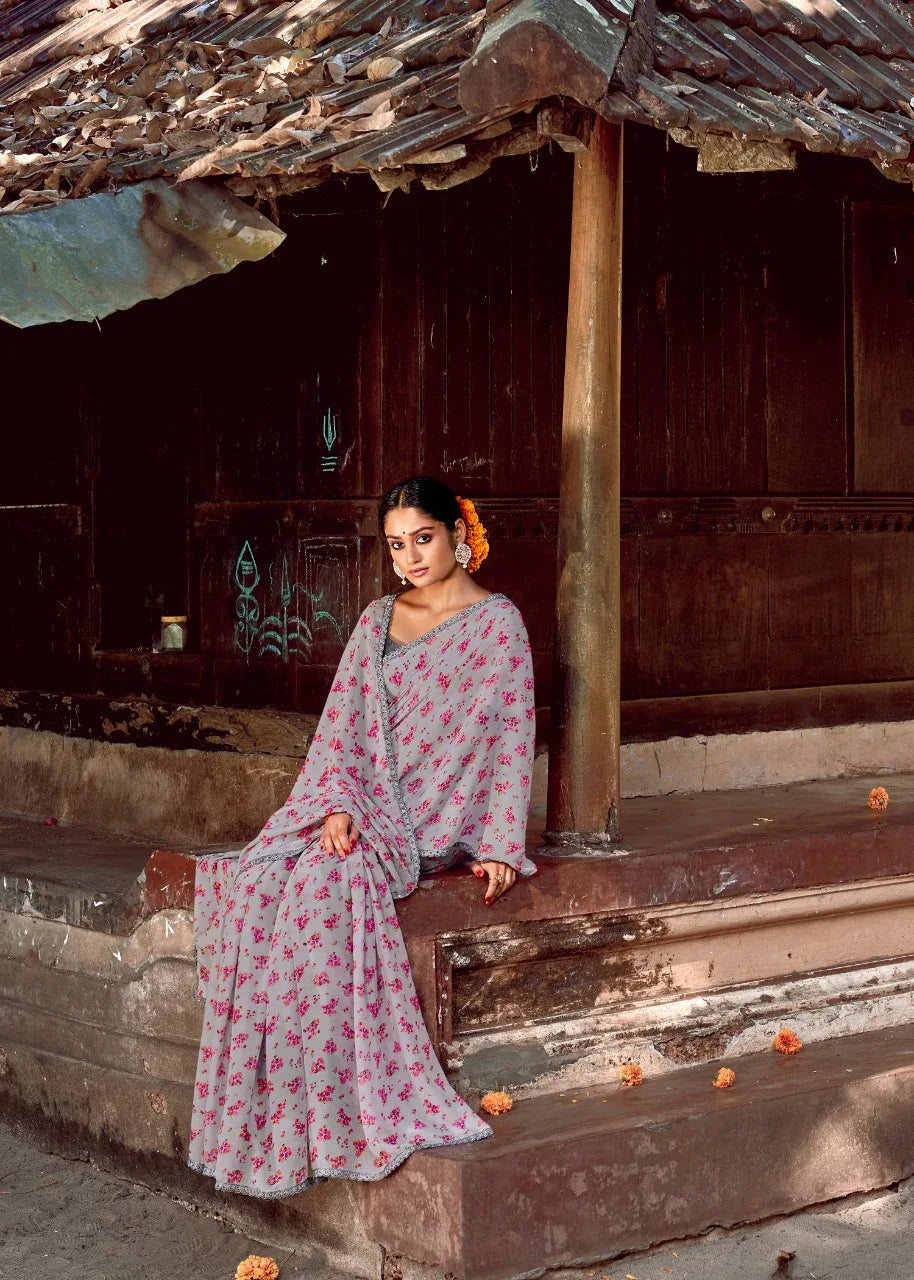 Fancy Casual Wear Chiffon Printed Sarees Collection Anant Tex Exports Private Limited