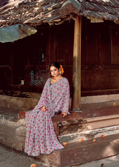 Fancy Casual Wear Chiffon Printed Sarees Collection Anant Tex Exports Private Limited