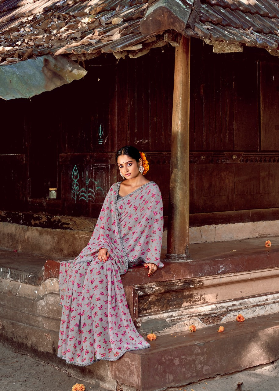 Fancy Casual Wear Chiffon Printed Sarees Collection Anant Tex Exports Private Limited