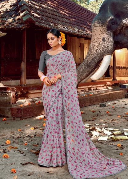 Fancy Casual Wear Chiffon Printed Sarees Collection Anant Tex Exports Private Limited