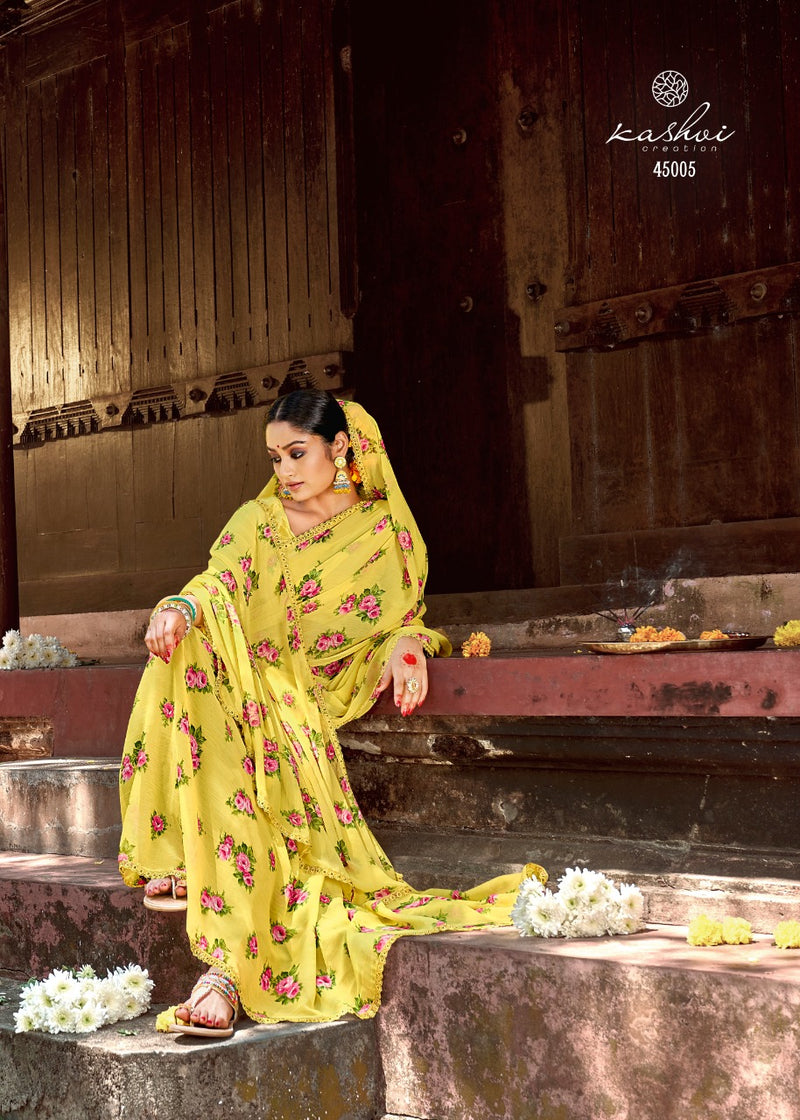 Fancy Casual Wear Chiffon Printed Sarees Collection Anant Tex Exports Private Limited