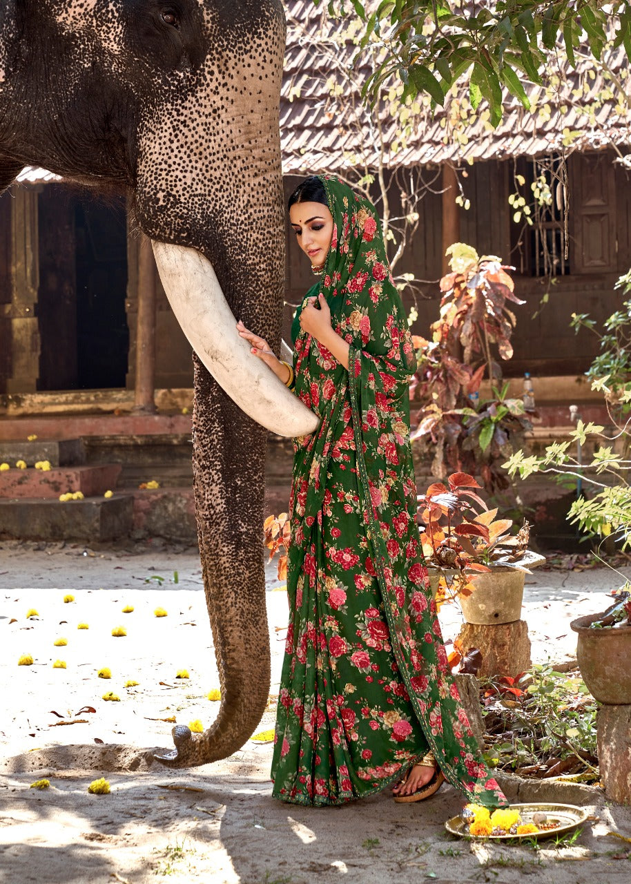 Fancy Casual Wear Chiffon Printed Sarees Collection Anant Tex Exports Private Limited