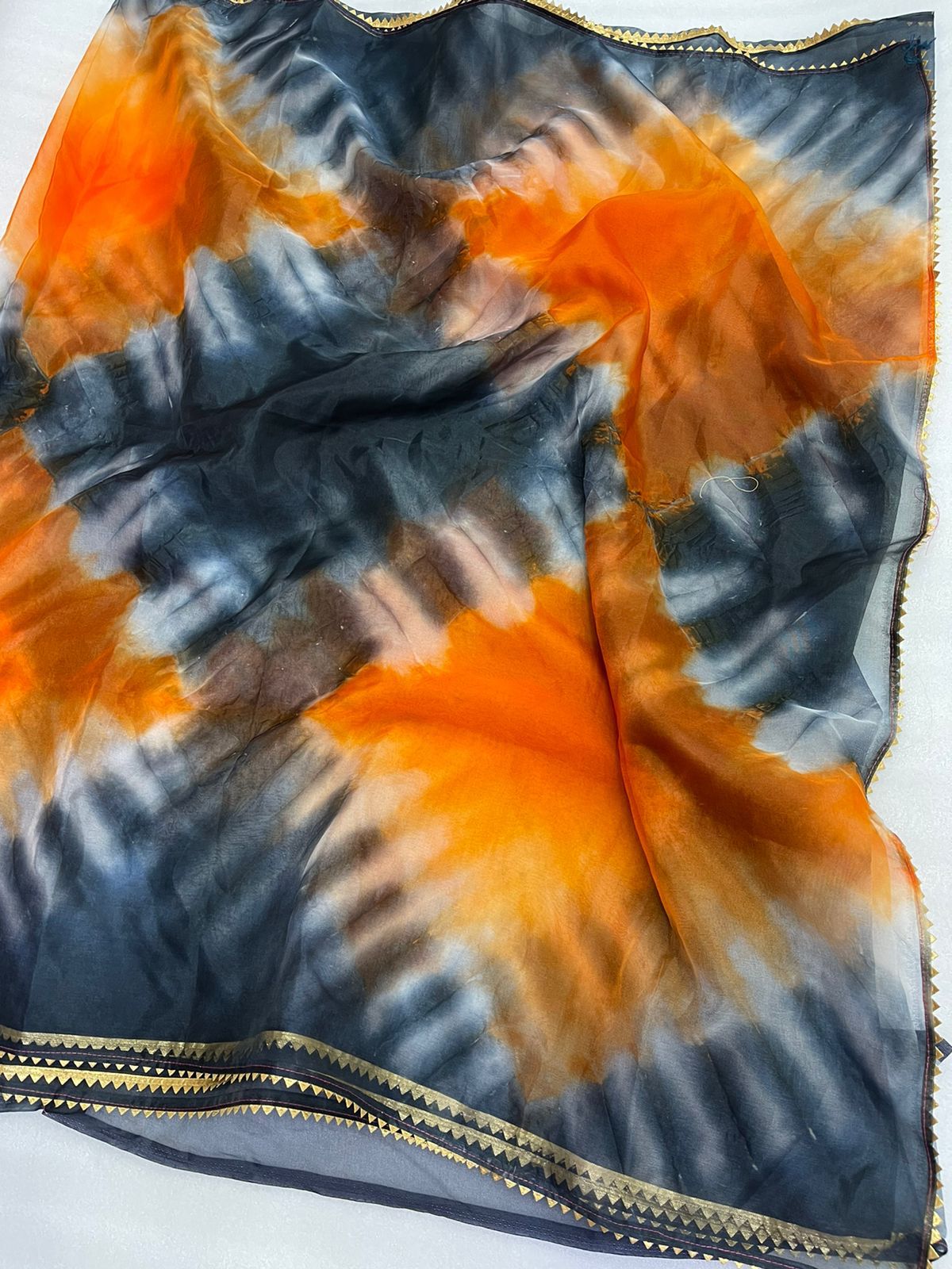 Traditional Shibori Print Organza Saree Anant Tex Exports Private Limited