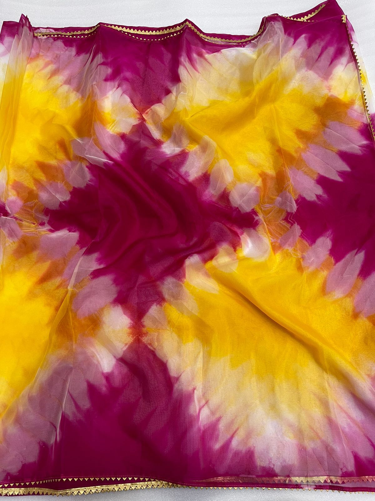 Traditional Shibori Print Organza Saree Anant Tex Exports Private Limited